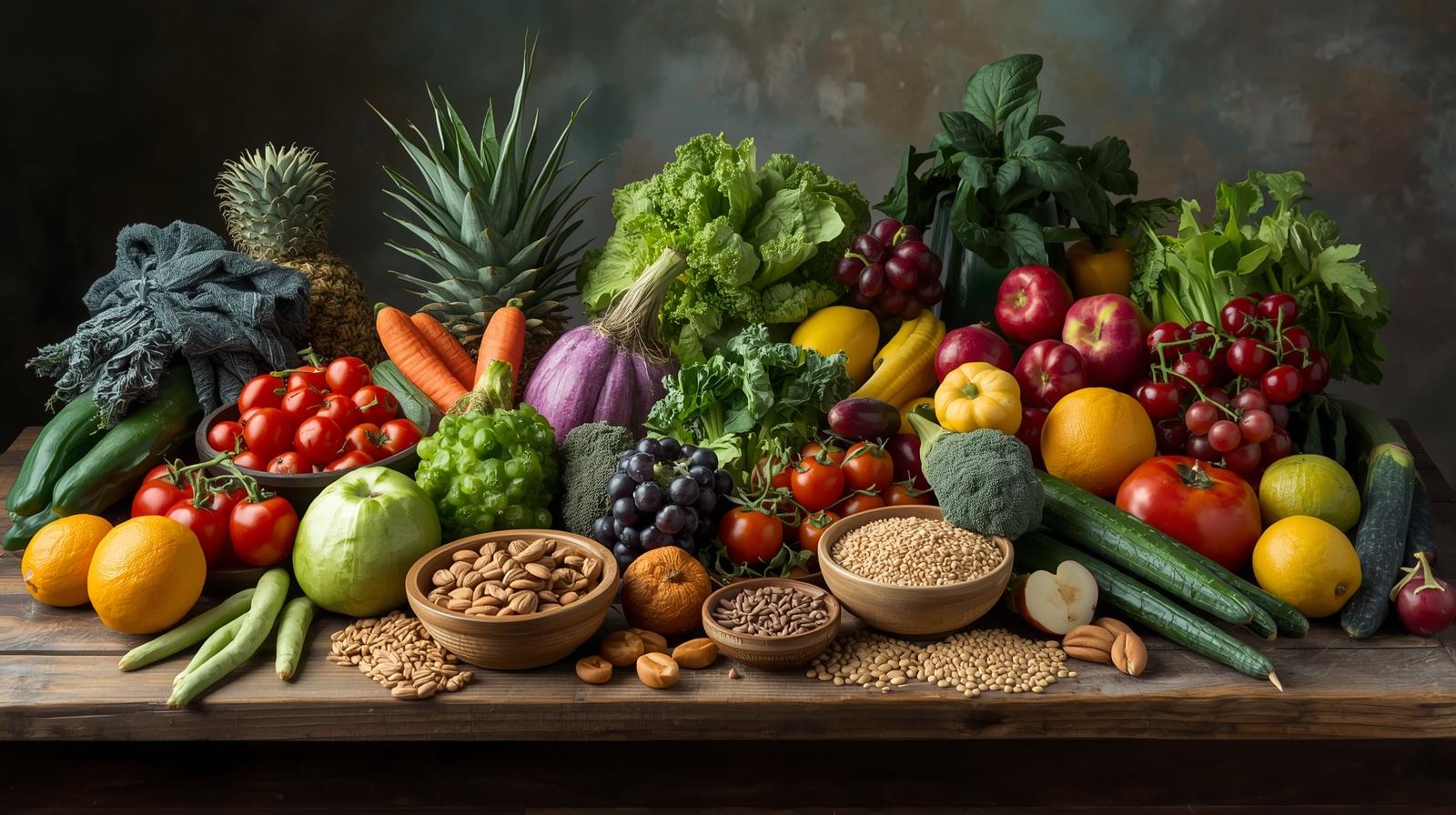 Longevity Ernährung Gesunde, pflanzenbasierte Ernährung, reich an Nährstoffen, Antioxidantien und Lebensenergie.